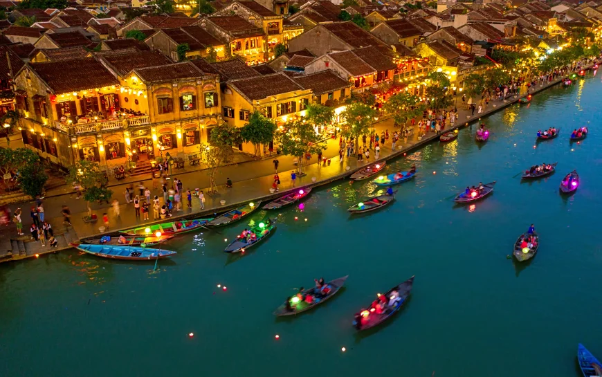 Hoi An, an ancient town at night, with lanterns
