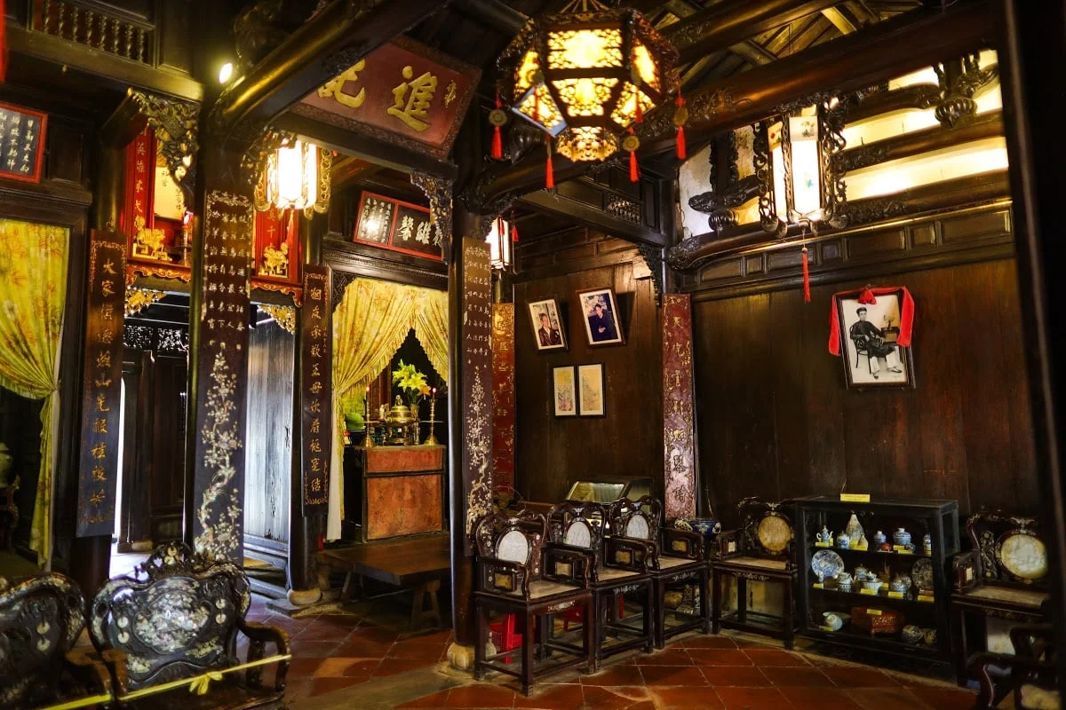 Antique furniture and decor inside Tan Ky family house