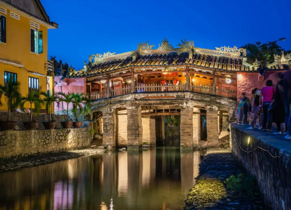 Exploring the Japanese Covered Bridge, one of the top things to do in Hoi An.