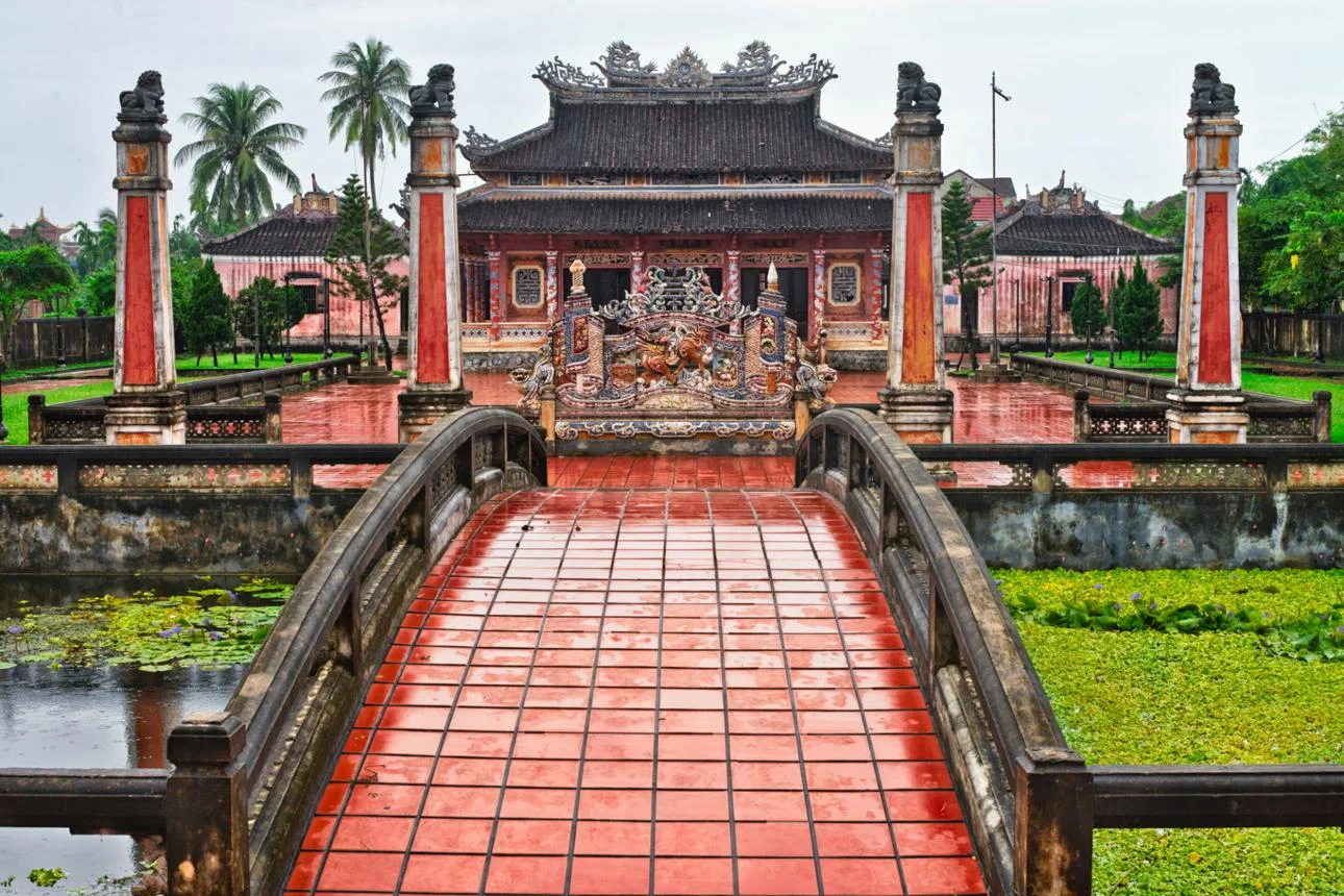 Entrance bridge leading to Quan Cong Temple on the Hoi An Ancient Town Map
